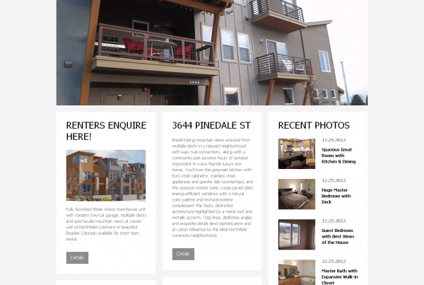 Azence built Responsive Rent Boulder Condo site