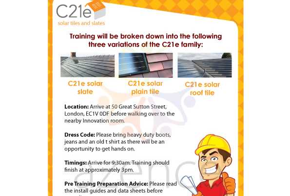 Azence created Solar Century C21e Training Invitation